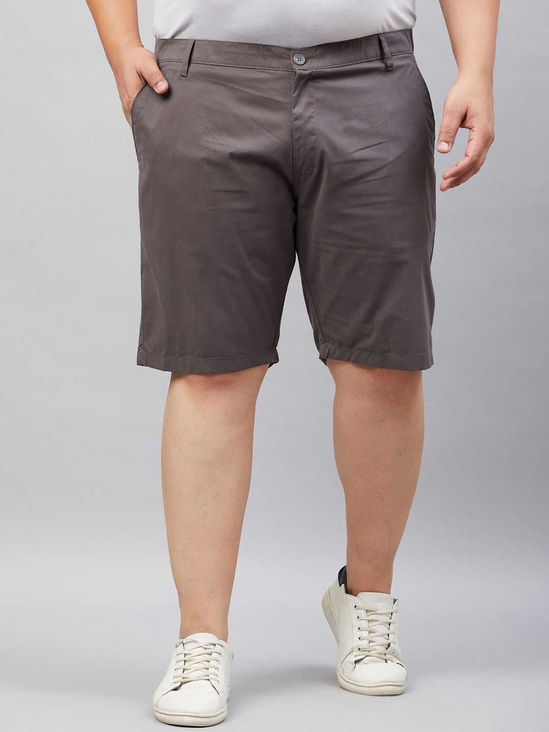 

STUDIO NEXX Men Mid-Rise Cotton Shorts, Grey