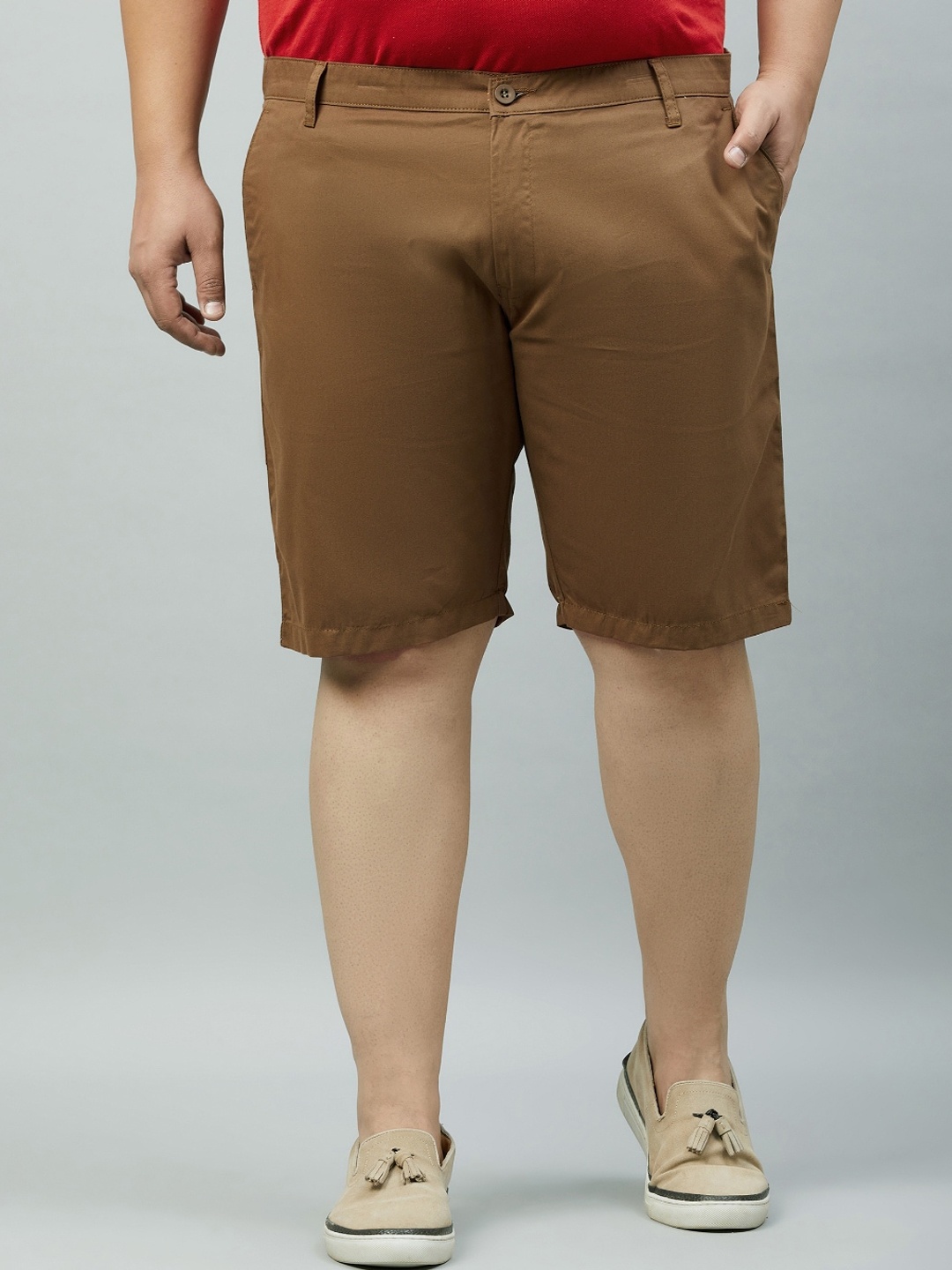 

STUDIO NEXX Men Mid-Rise Cotton Shorts, Mustard