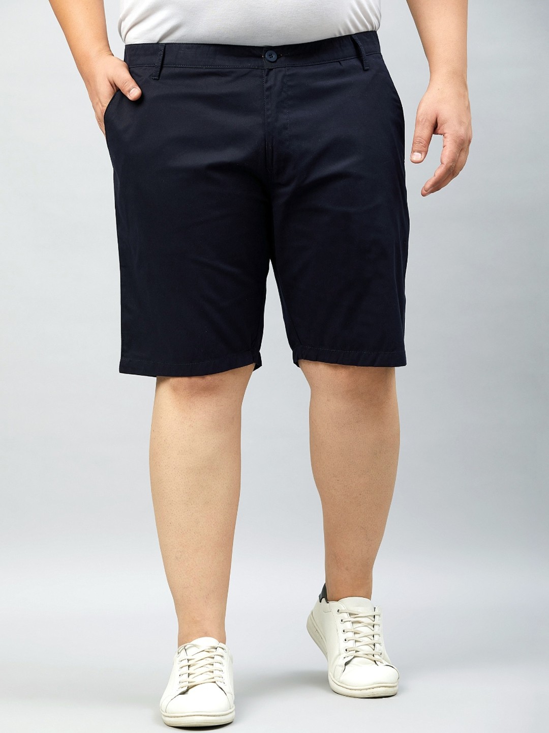

STUDIO NEXX Men Mid-Rise Cotton Shorts, Navy blue