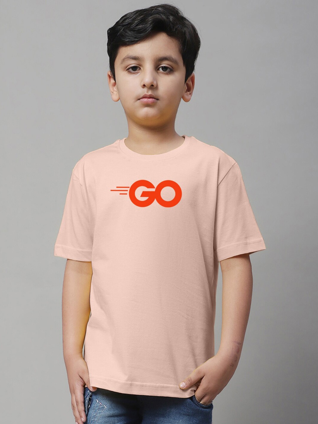 

Friskers Boys Typography Printed Pure Cotton T-shirt, Coral