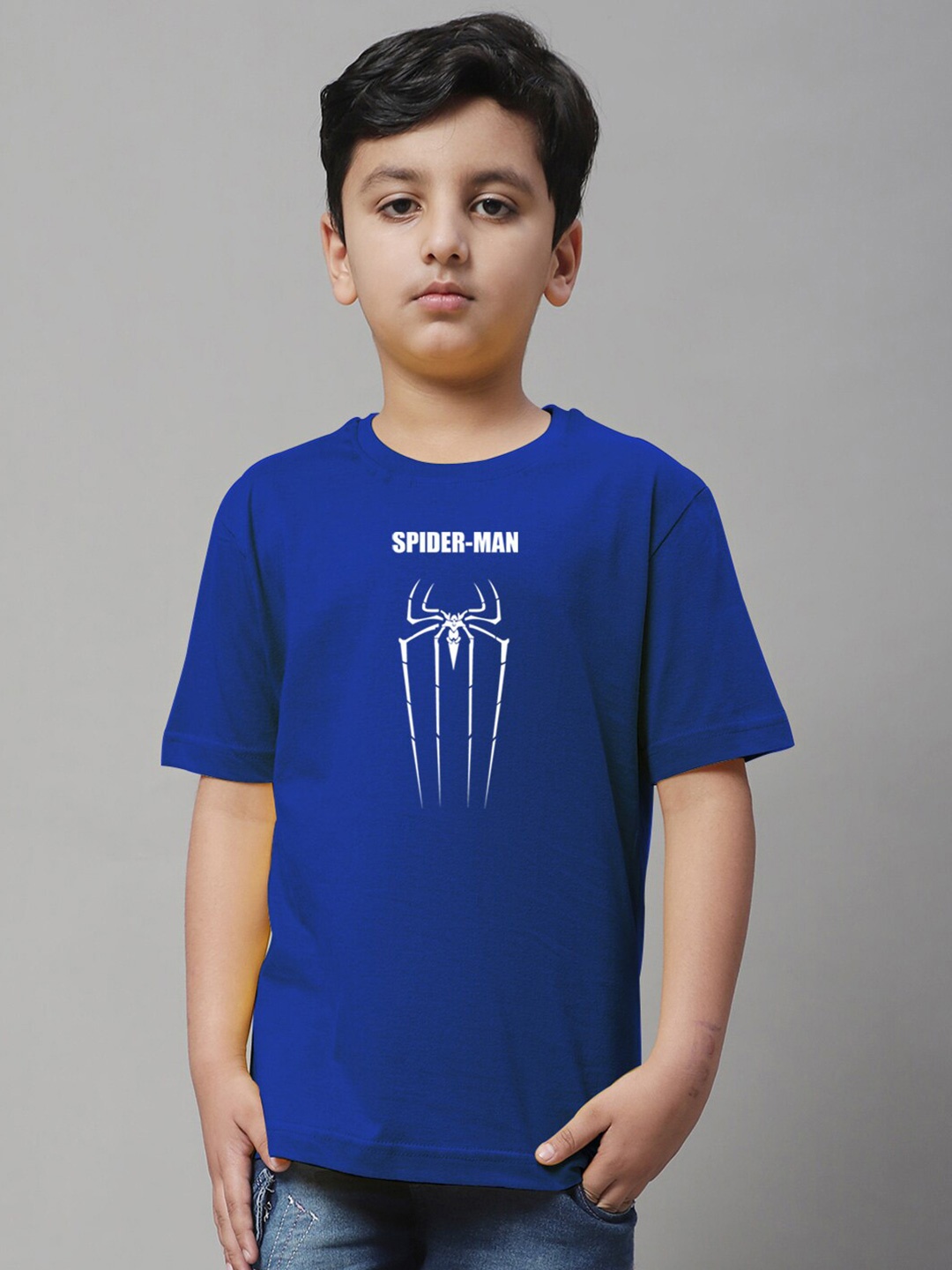 

Friskers Boys Spider Man Printed Pure Cotton T-shirt, Blue