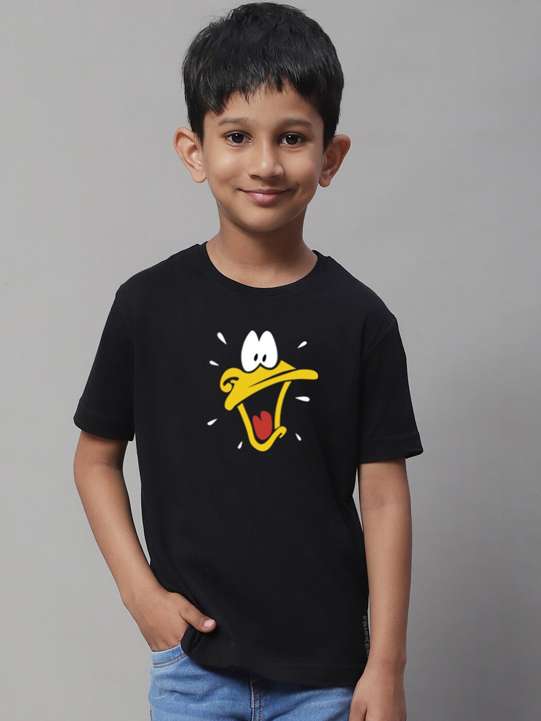 

Friskers Boys Graphic Printed Pure Cotton T-shirt, Black