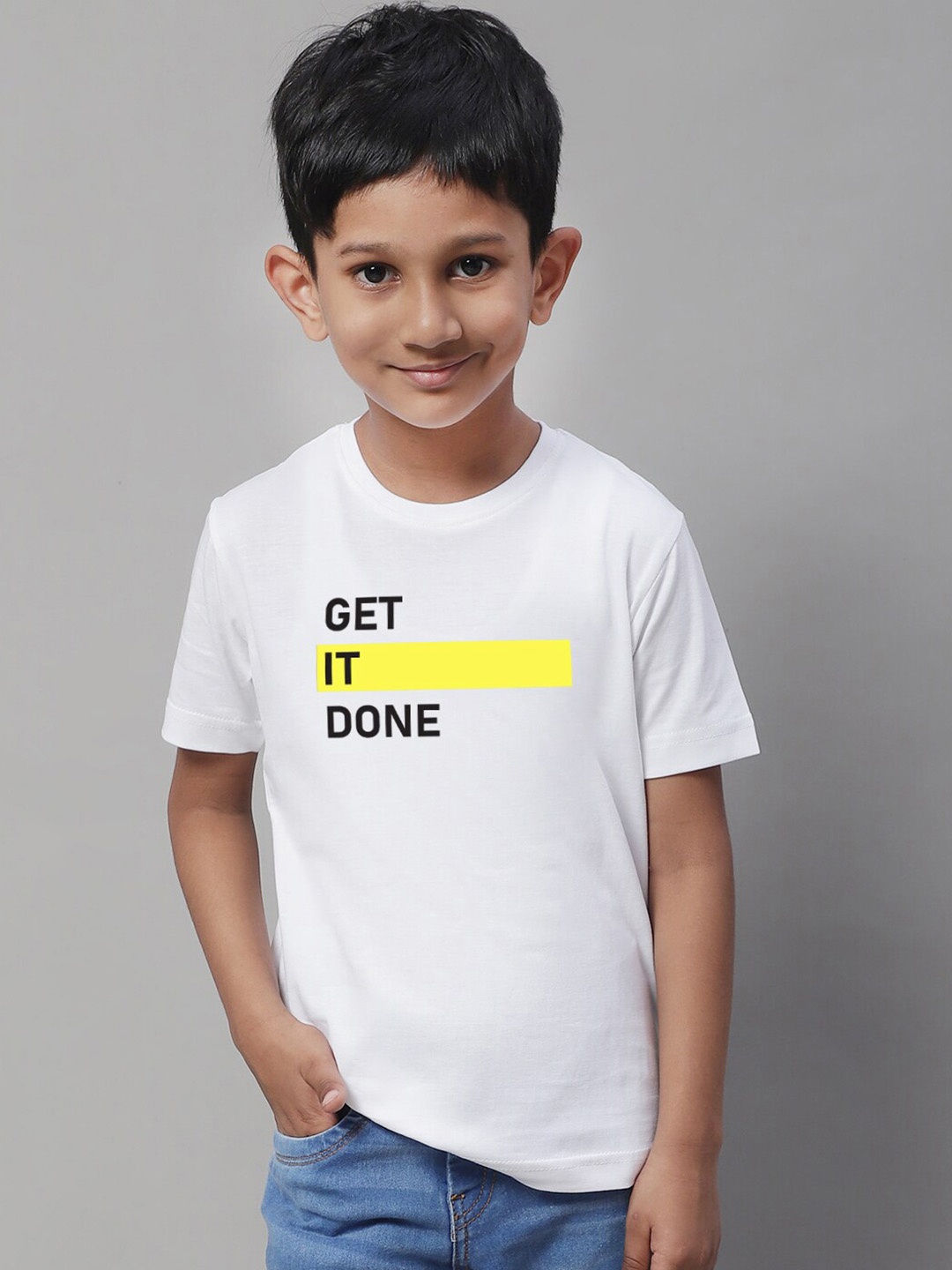 

Friskers Boys Typography Printed Pure Cotton T-shirt, White