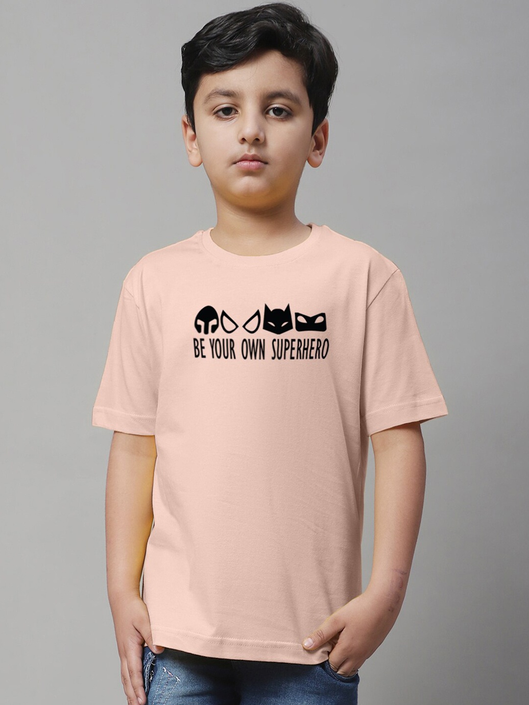 Friskers Boys Typography Printed Pure Cotton T-shirt, Coral