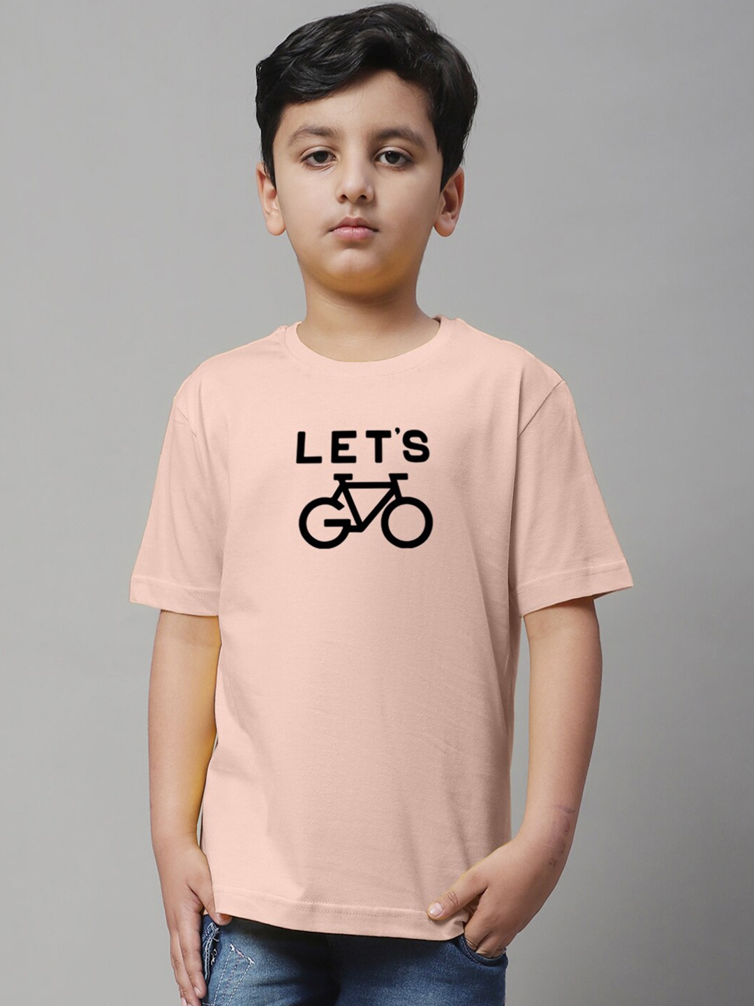 Friskers Boys Typography Printed Pure Cotton T-shirt, Coral