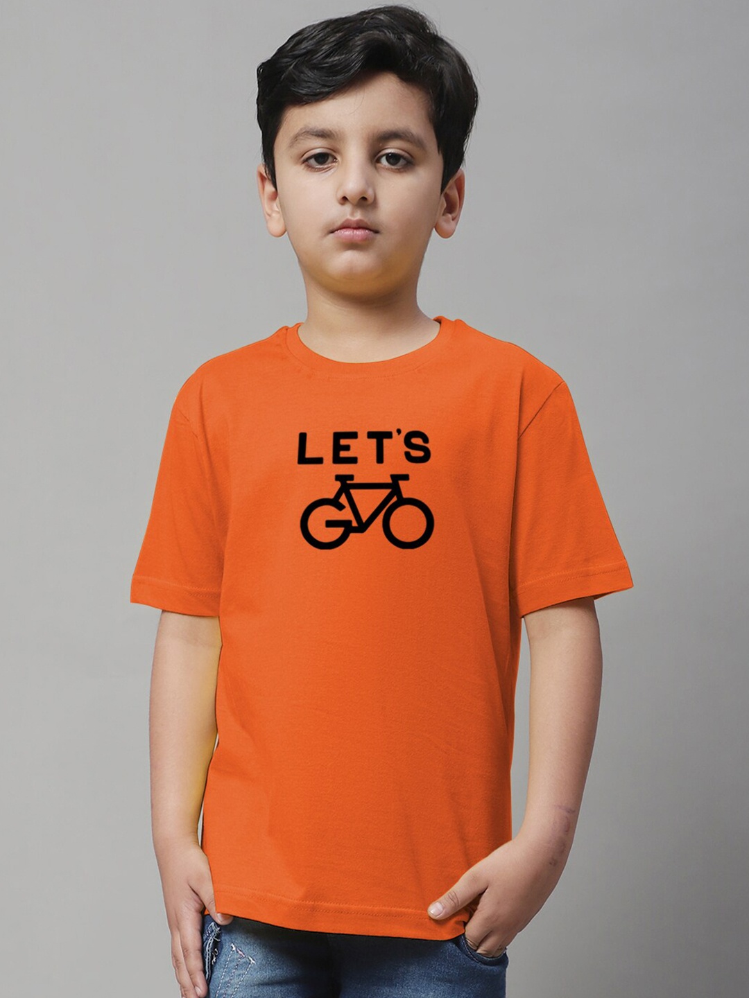 

Friskers Boys Typography Printed Pure Cotton T-shirt, Orange