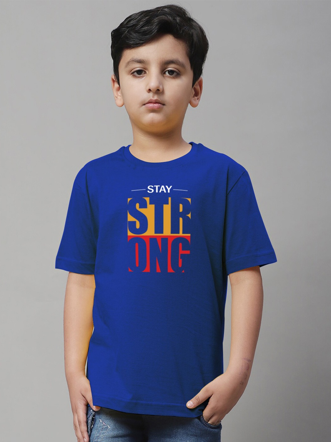 

Friskers Boys Typography Printed Pure Cotton T-shirt, Blue