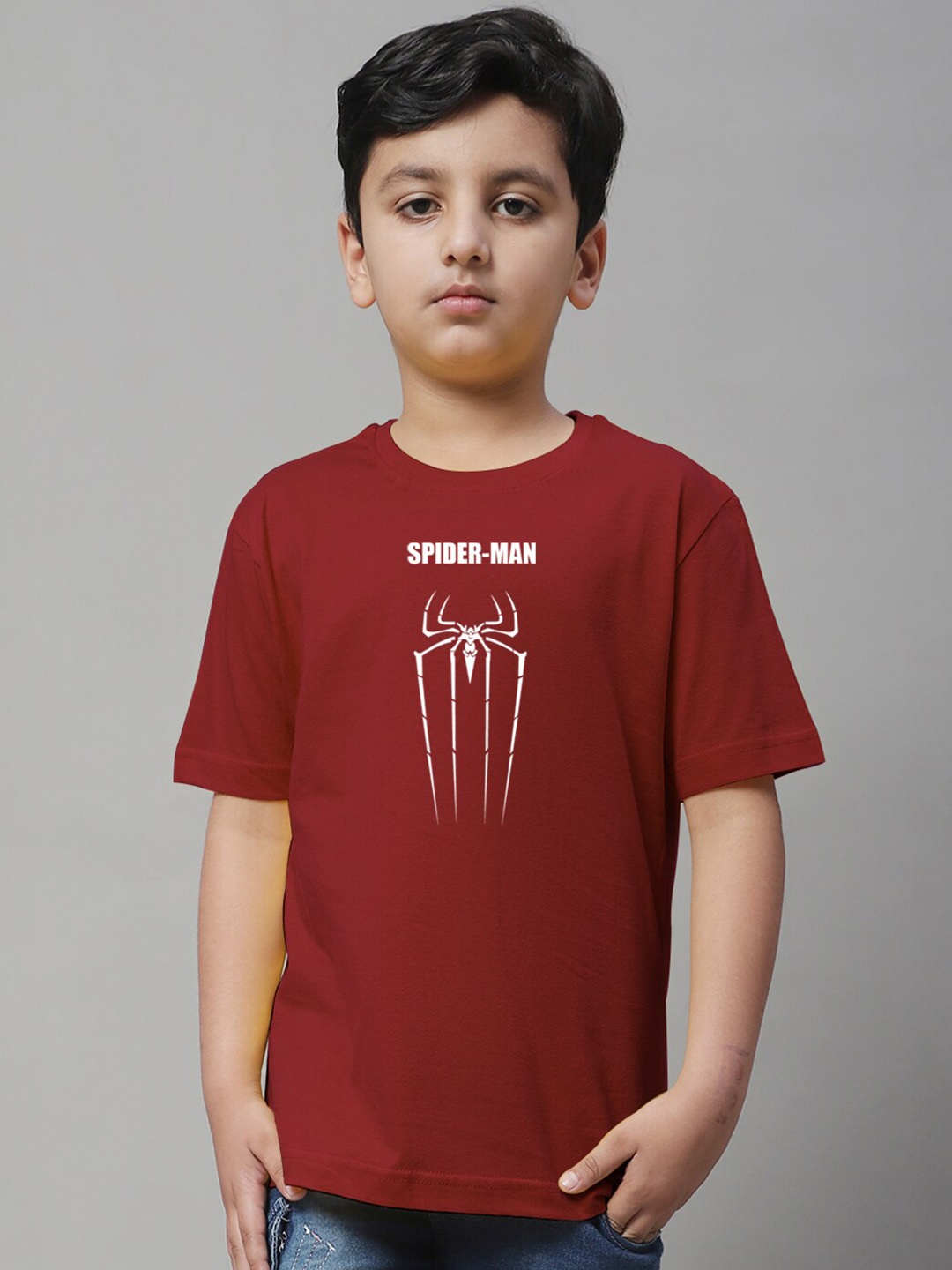 

Friskers Boys Typography Printed Pure Cotton T-shirt, Maroon