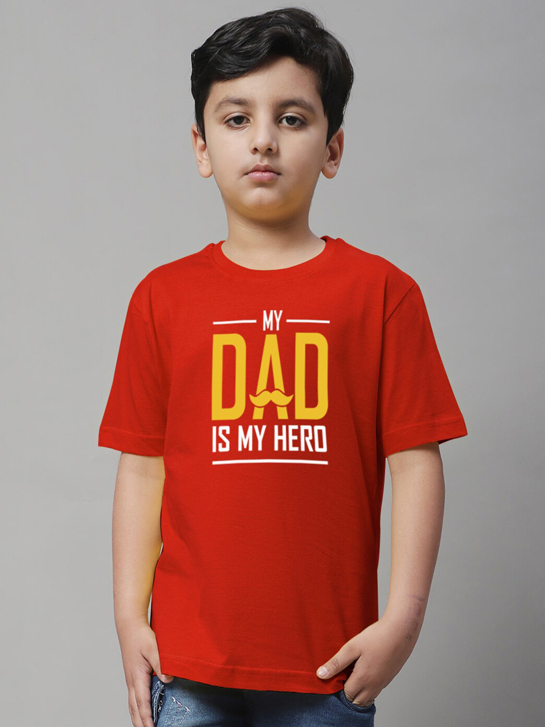 

Friskers Boys Typography Printed Pure Cotton T-shirt, Red