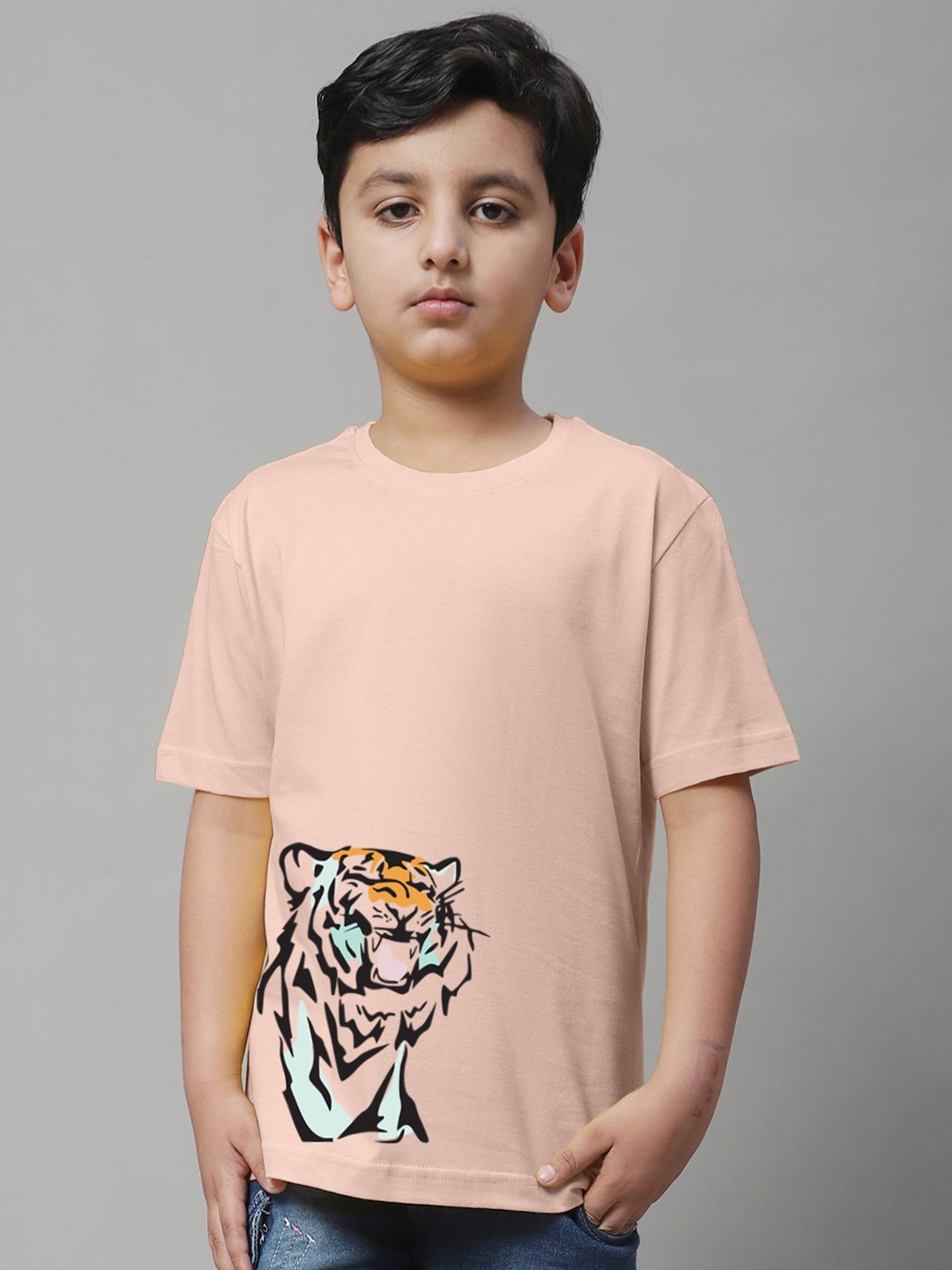 

Friskers Boys Graphic Printed Pure Cotton T-shirt, Coral