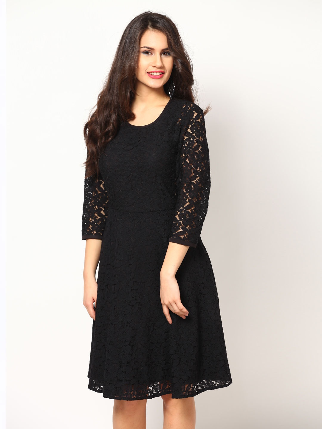 

Eavan Black Lace Fit & Flare Dress