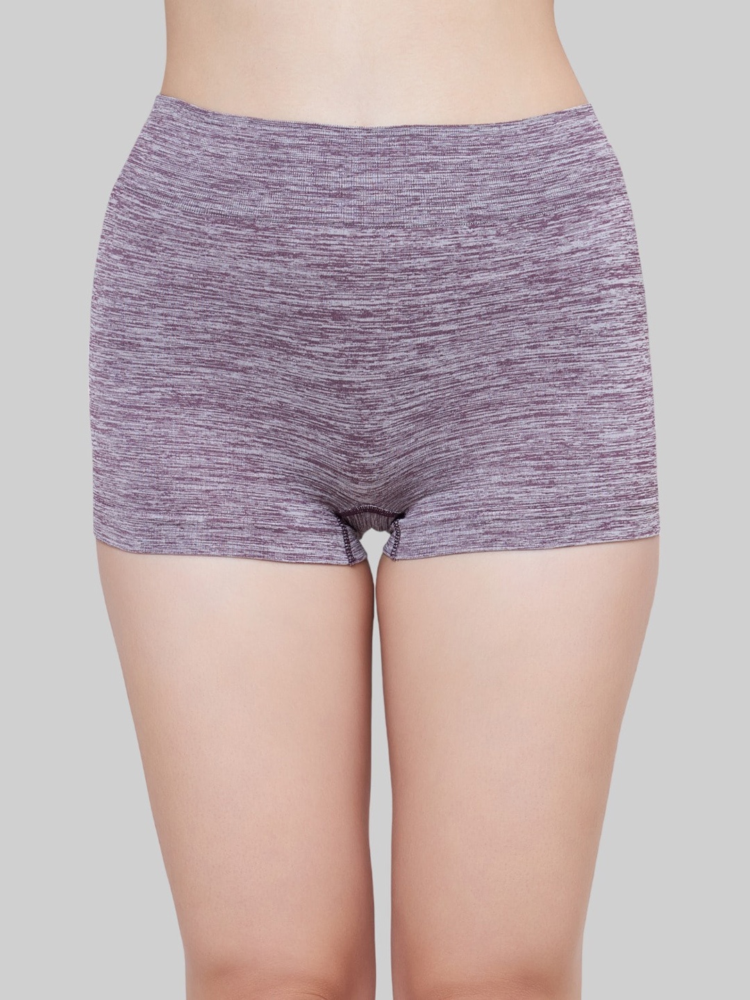 

PLUMBURY Full Coverage Seamless Anti Bacterial Technology Boyshort Briefs, Purple