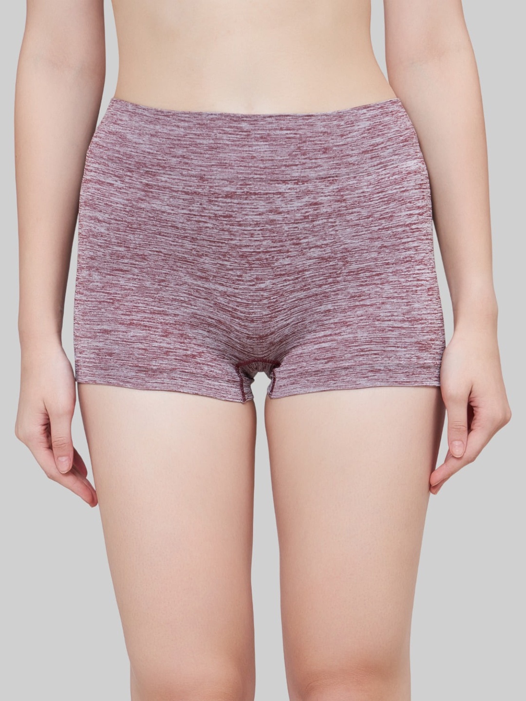 

PLUMBURY Full Coverage Seamless Anti Bacterial Technology Boyshort Briefs, Brown