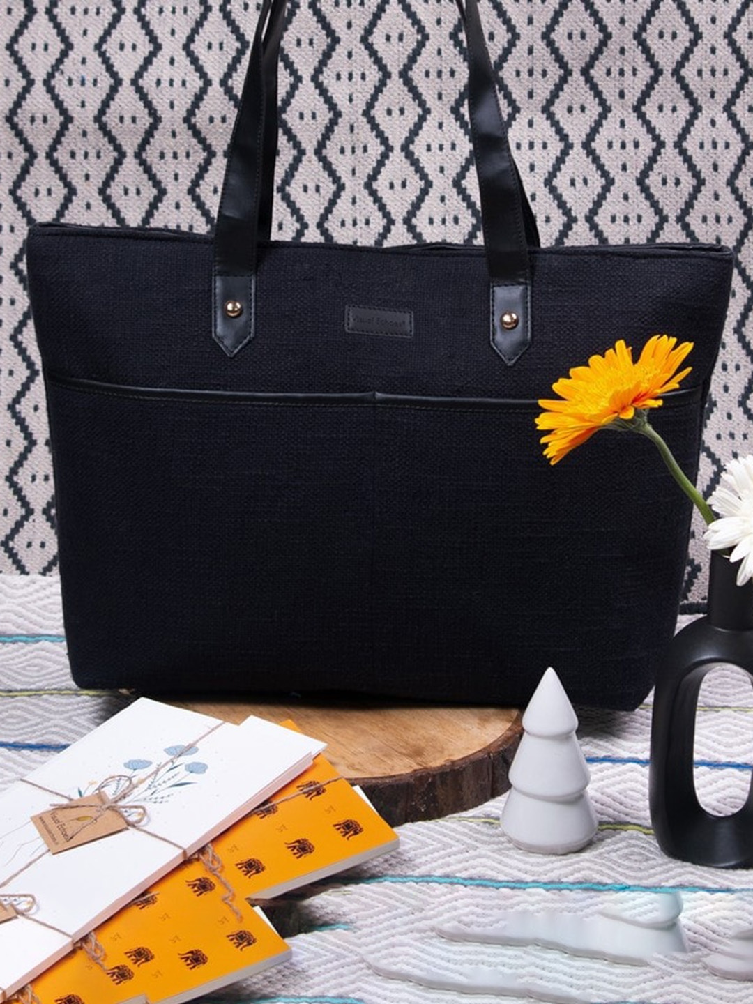 

Visual Echoes Structured Shoulder Bag, Black