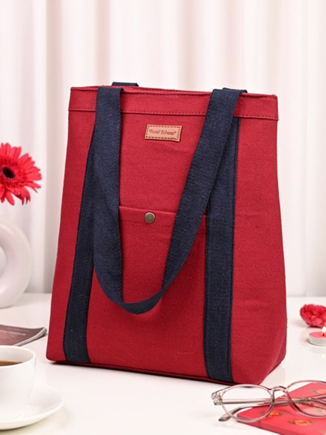 

Visual Echoes Structured Shoulder Bag, Maroon