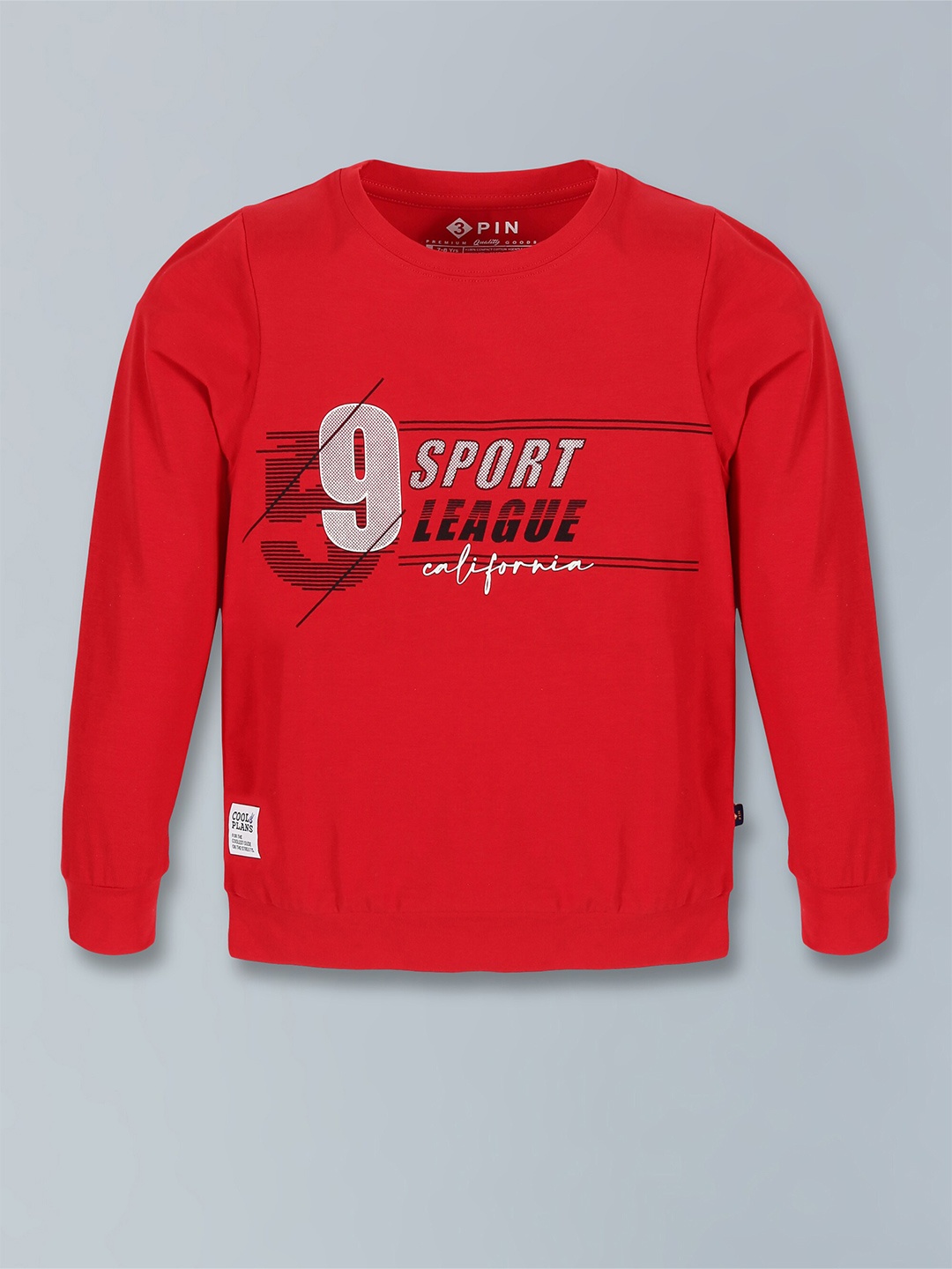 

3PIN Boys Typography Printed Round Neck Cotton Regular T-shirt, Red