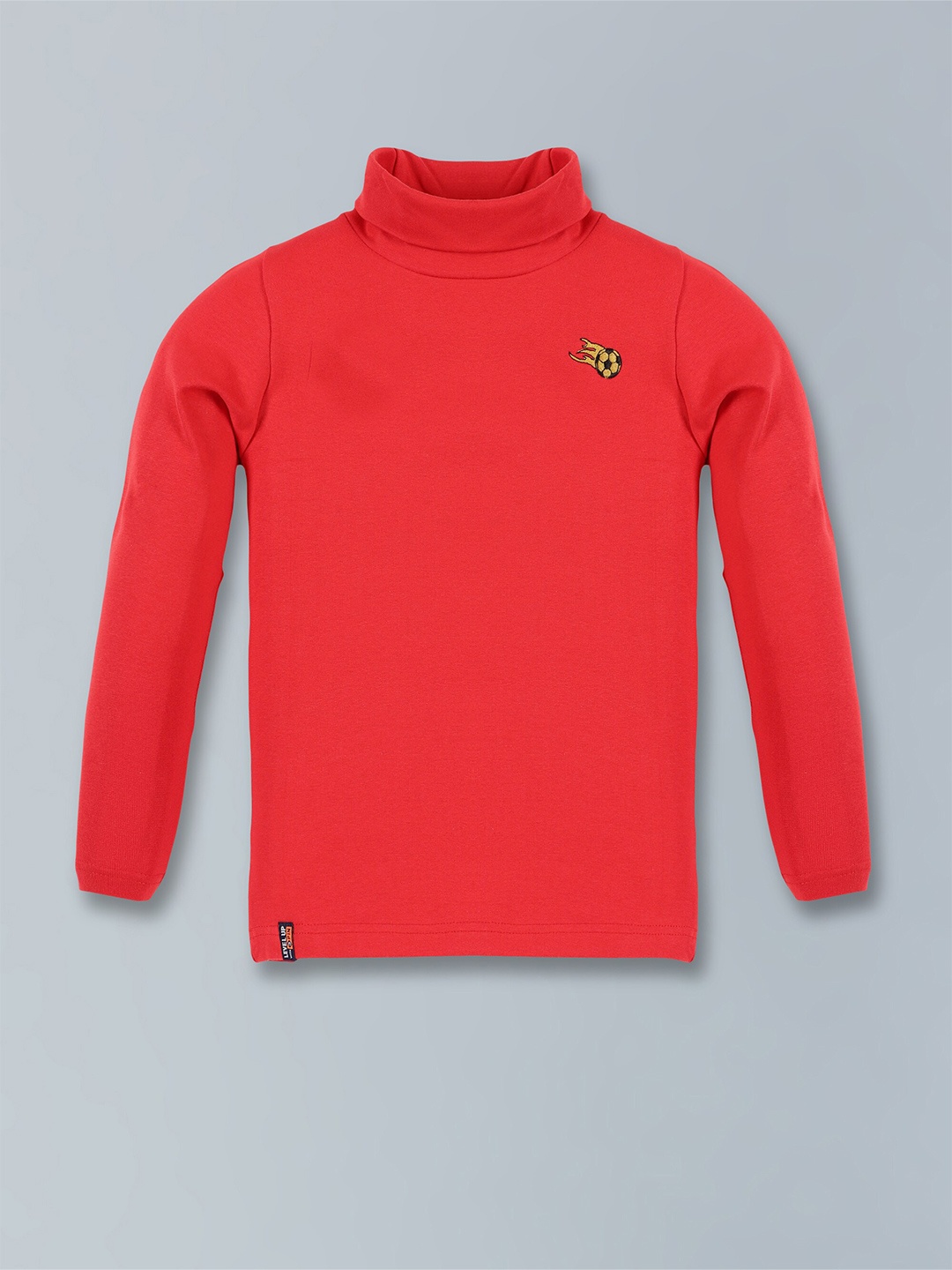 

3PIN Boys High Neck Cotton Regular T-shirt, Red