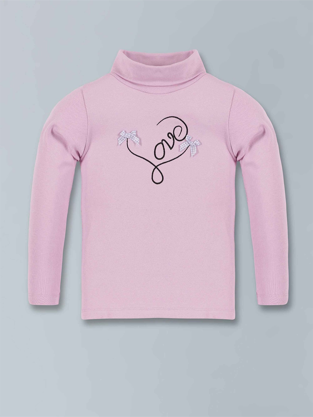 

3PIN Girls Typography Printed High Neck Cotton Regular T-shirt, Lavender