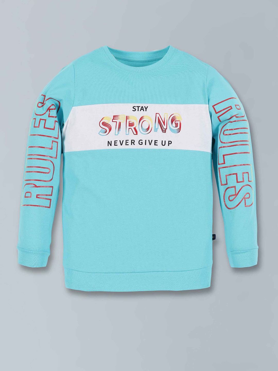 

3PIN Boys Typography Printed Round Neck Cotton Regular T-shirt, Blue