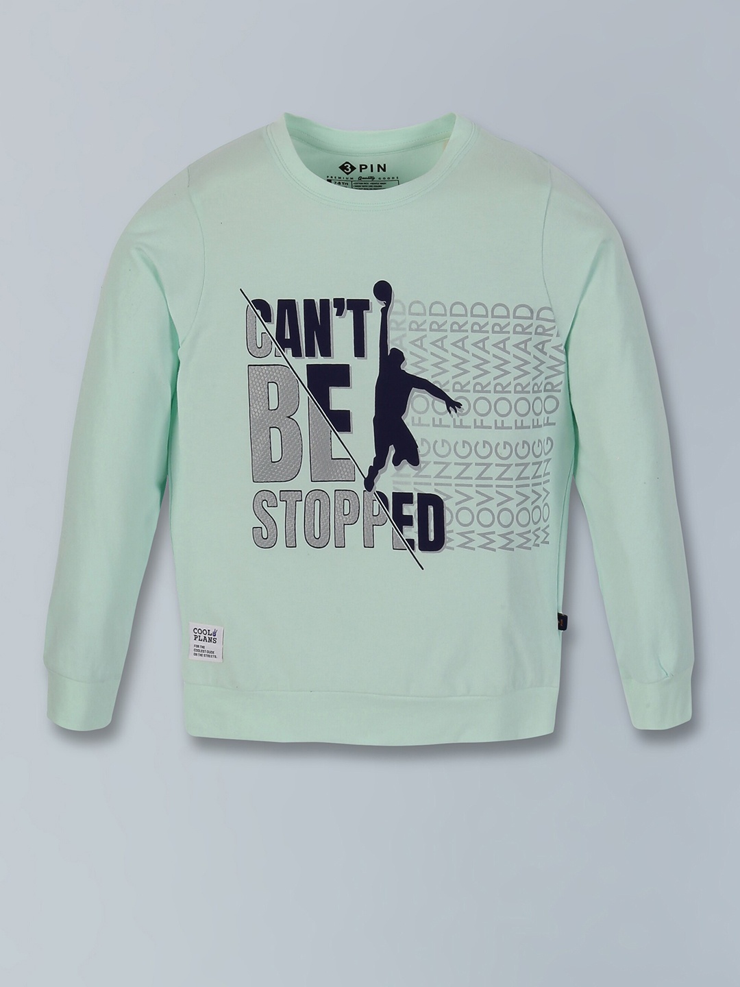 

3PIN Boys Typography Printed Round Neck Cotton Regular T-shirt, Green