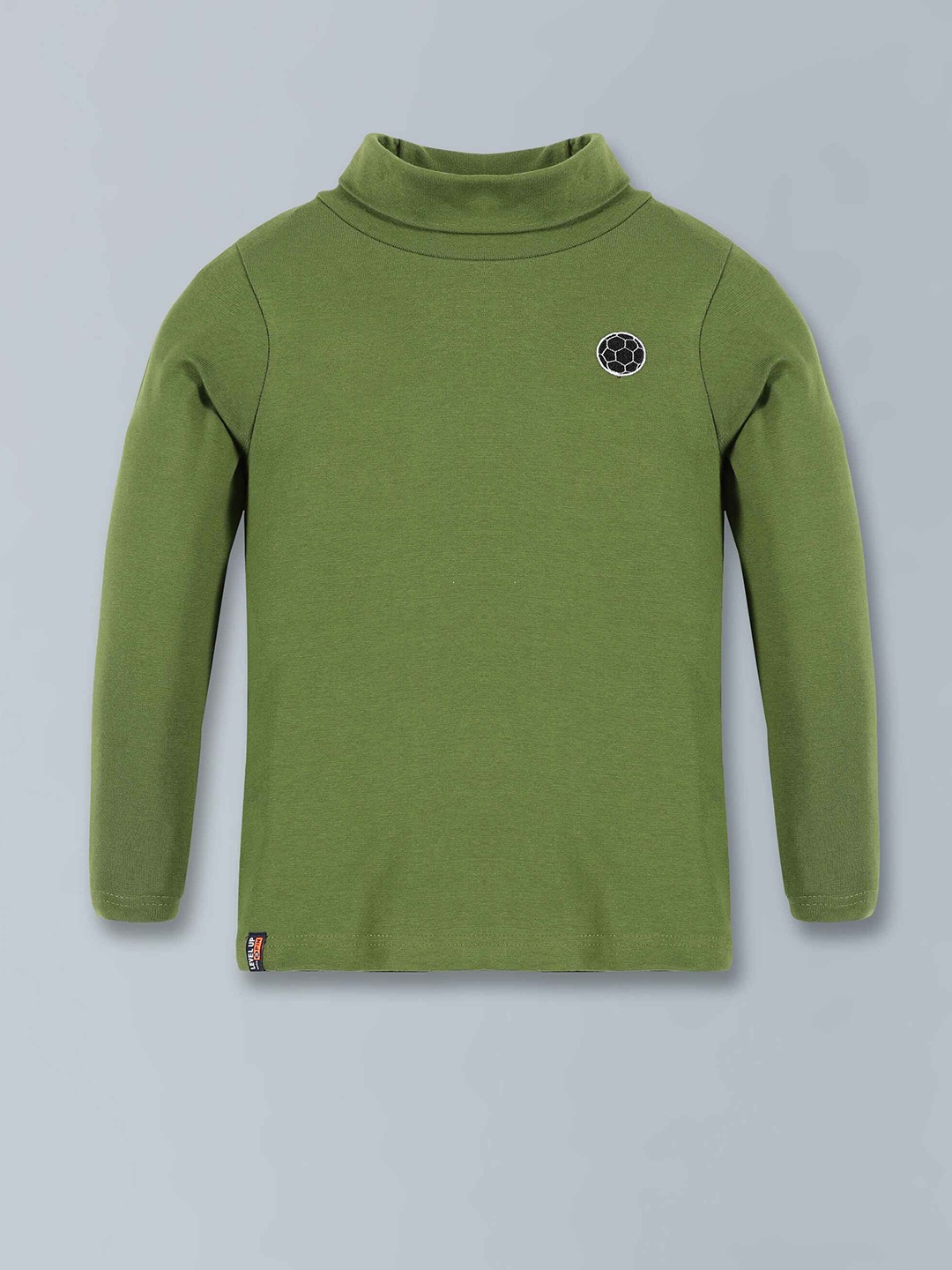 

3PIN Boys High Neck Cotton Regular T-shirt, Olive