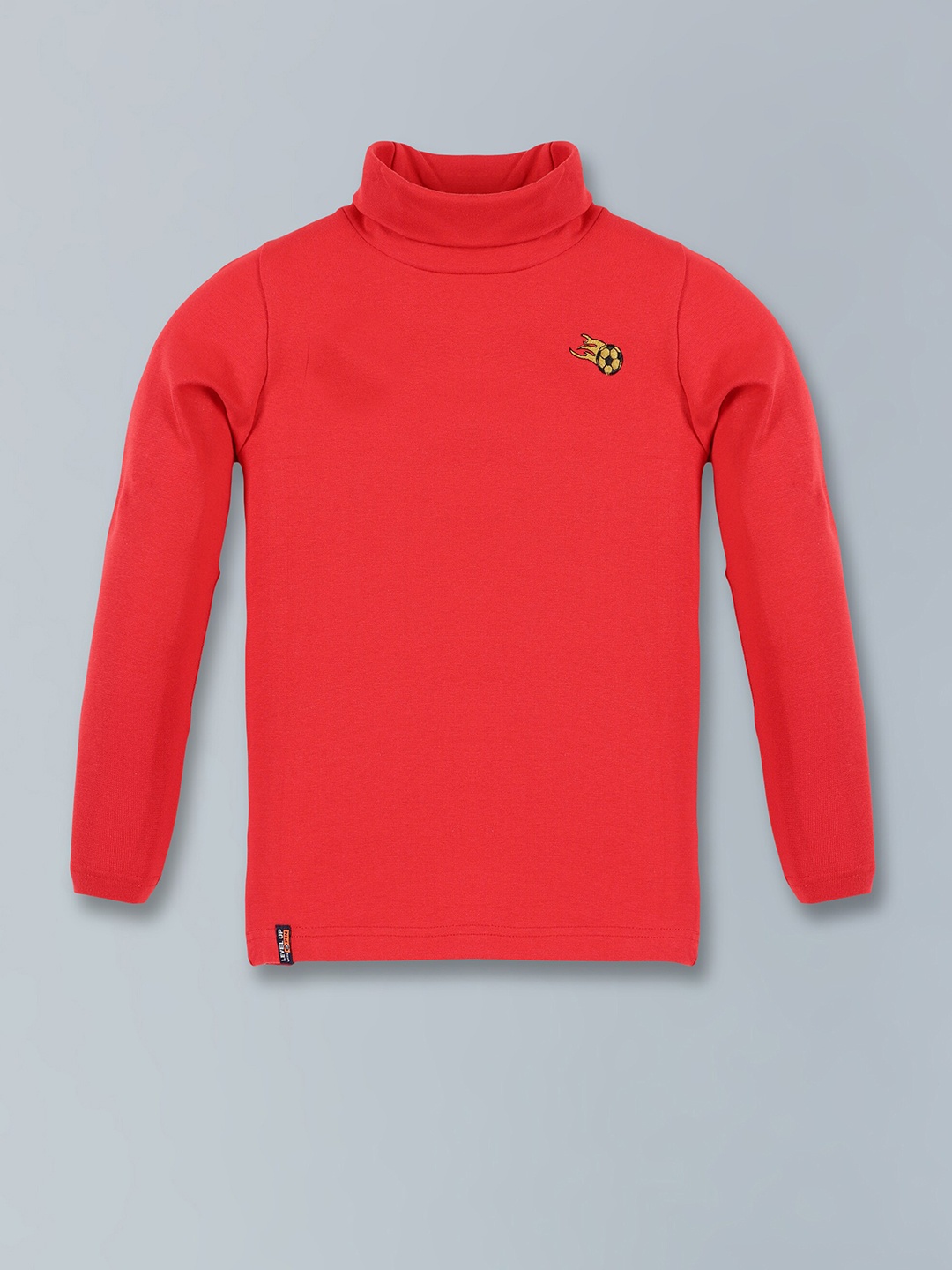 

3PIN Boys High Neck Cotton Regular T-shirt, Red
