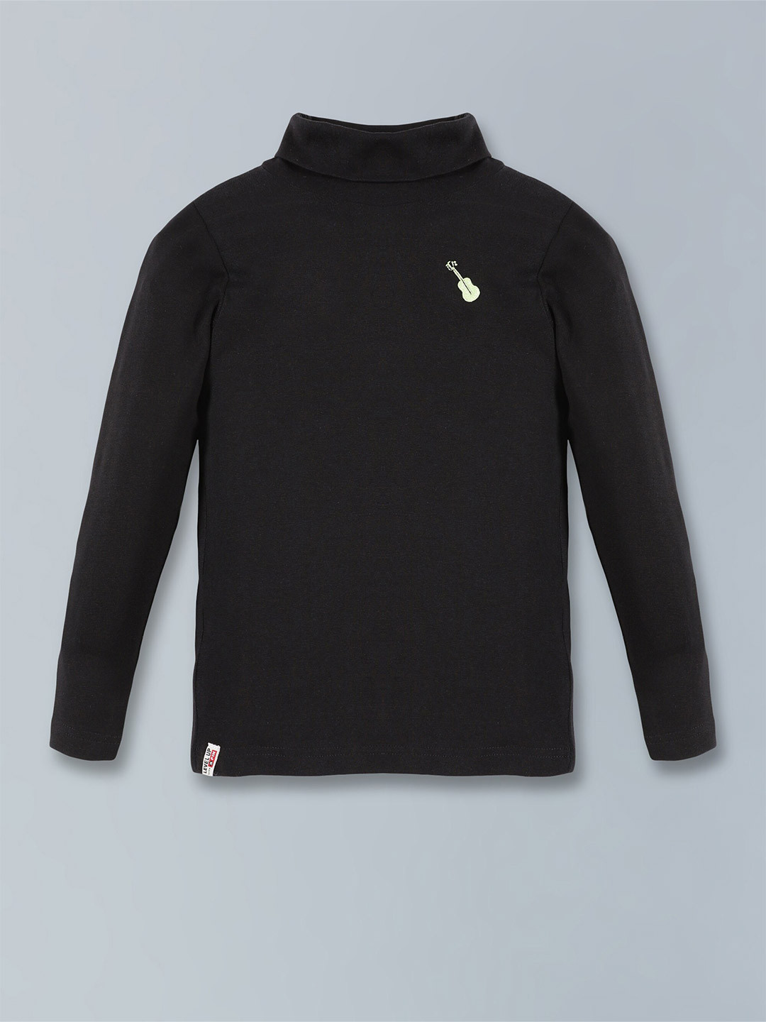

3PIN Boys Turtle Neck Long Sleeves Cotton Regular T-shirt, Black