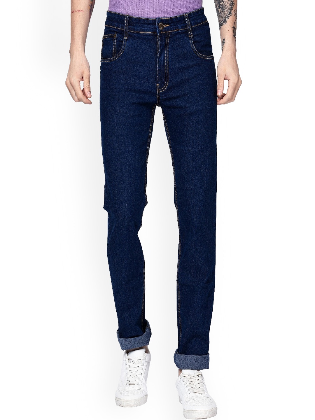 

STUDIO NEXX Men Relaxed Fit Clean Look Stretchable Jeans, Blue