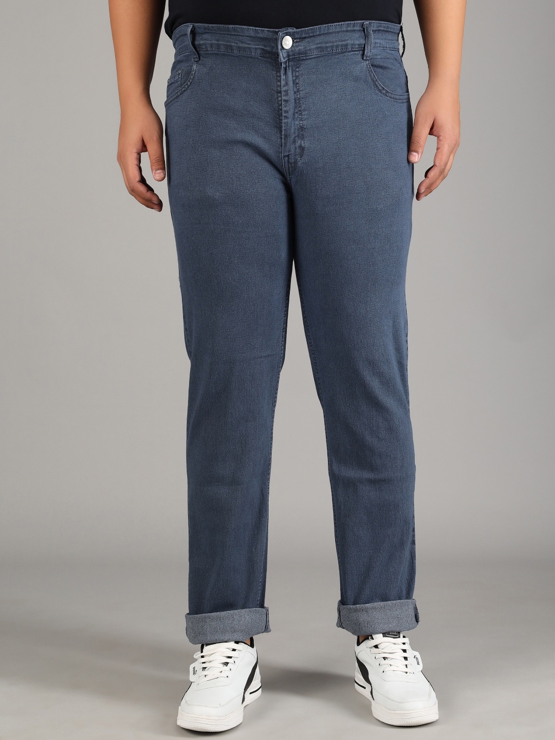 

STUDIO NEXX Men Relaxed Fit Mid Rise Stretchable Jeans, Grey