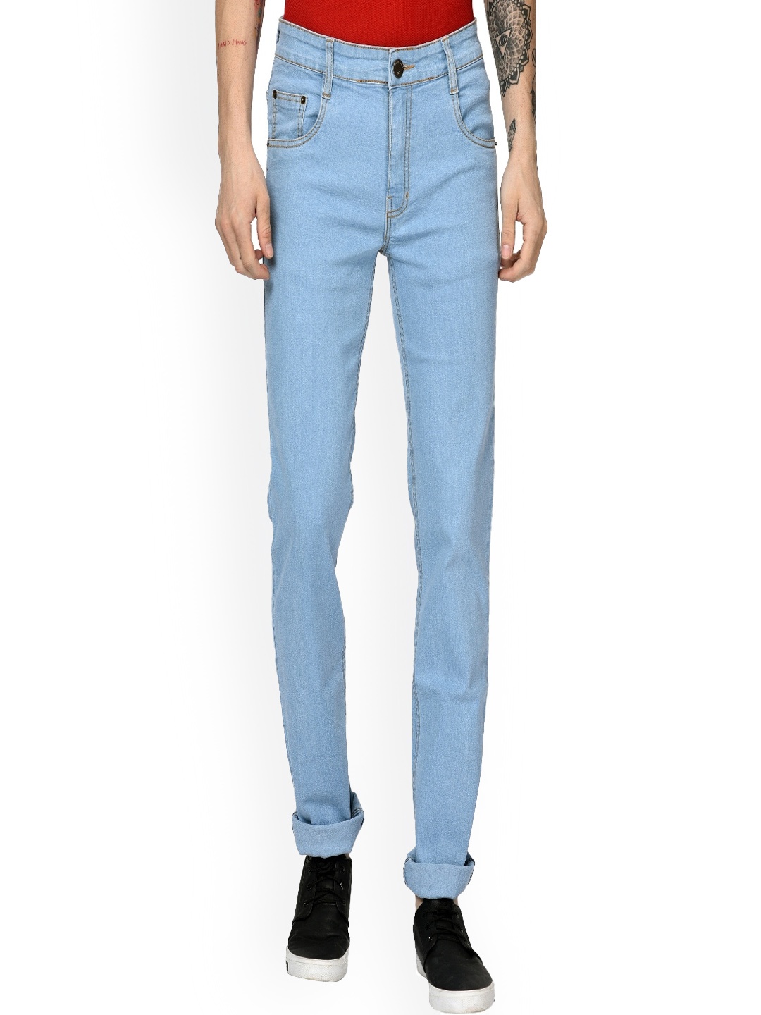 

STUDIO NEXX Men Relaxed Fit Clean Look Stretchable Jeans, Blue