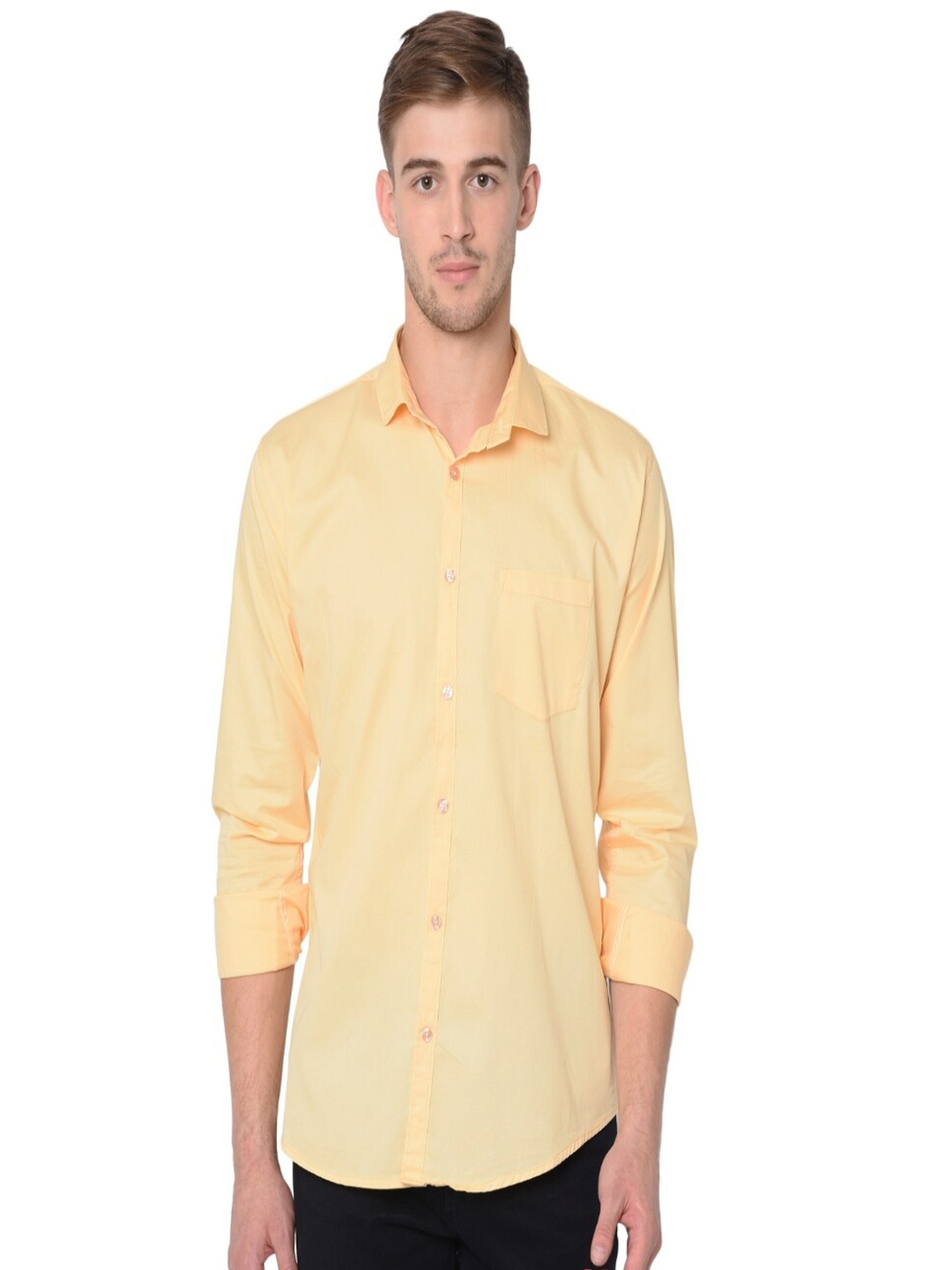 

STUDIO NEXX Standard Slim Fit Twill Pure Cotton Printed Casual Shirt, Yellow