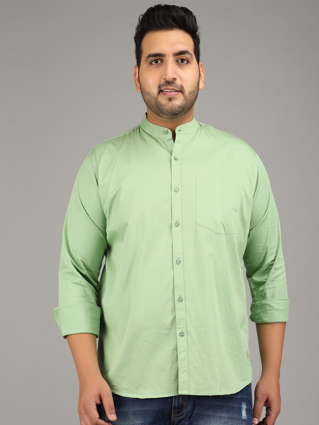 

STUDIO NEXX Standard Slim Fit Twill Weave Pure Cotton Casual Shirt, Green