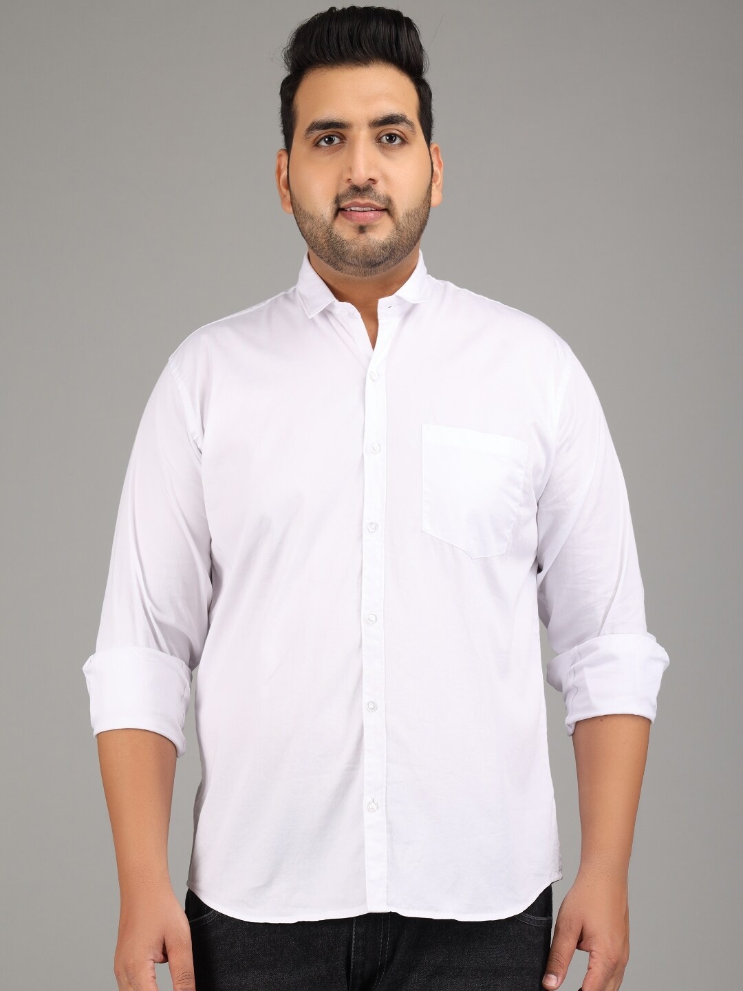 

STUDIO NEXX Plus Size Standard Slim Fit Pure Cotton Casual Shirt, White