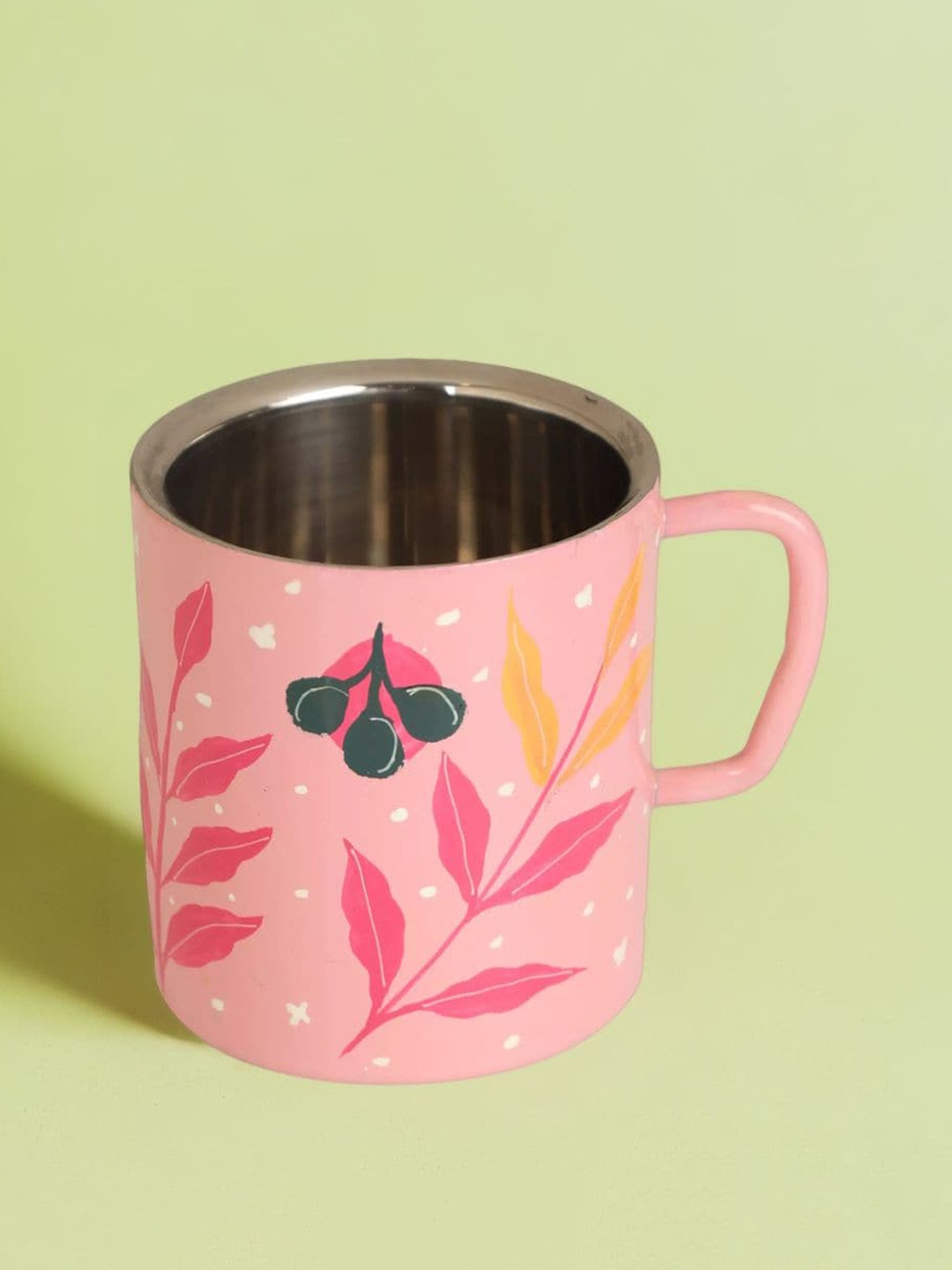 

Indikluster Pink Printed Stainless Steel Double Walled Mug 300 Ml