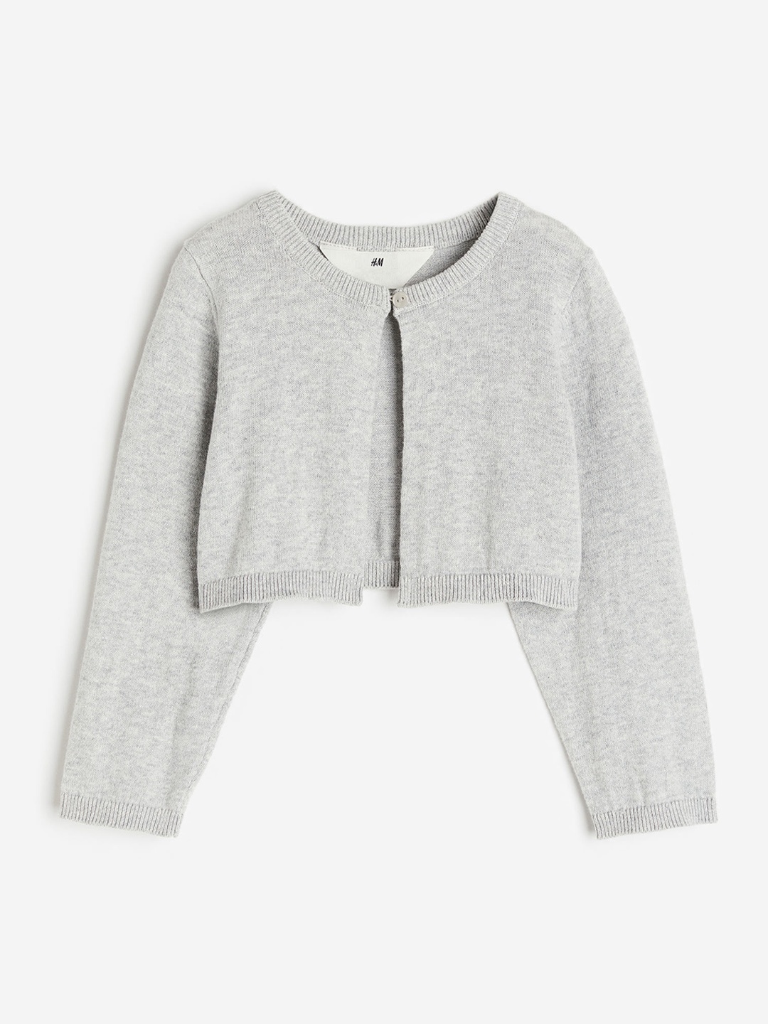 

H&M Girls Pure Cotton Fine-knit Bolero, Grey