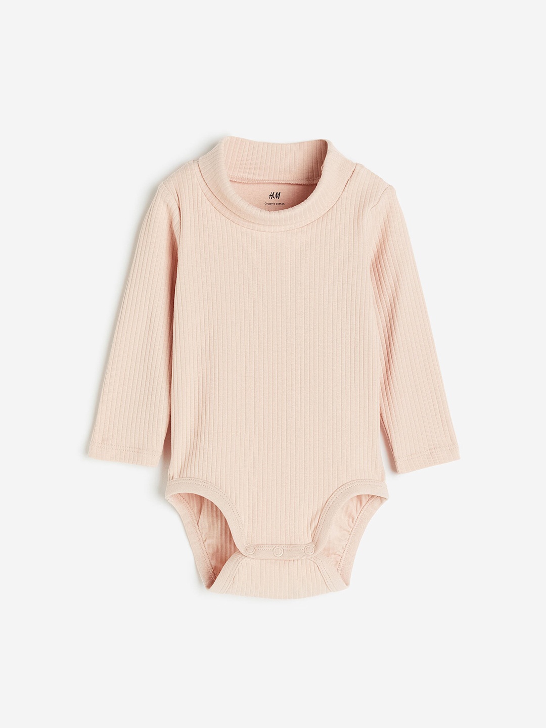 

H&M Boys 2-Pack Ribbed Polo-Neck Bodysuits, Pink