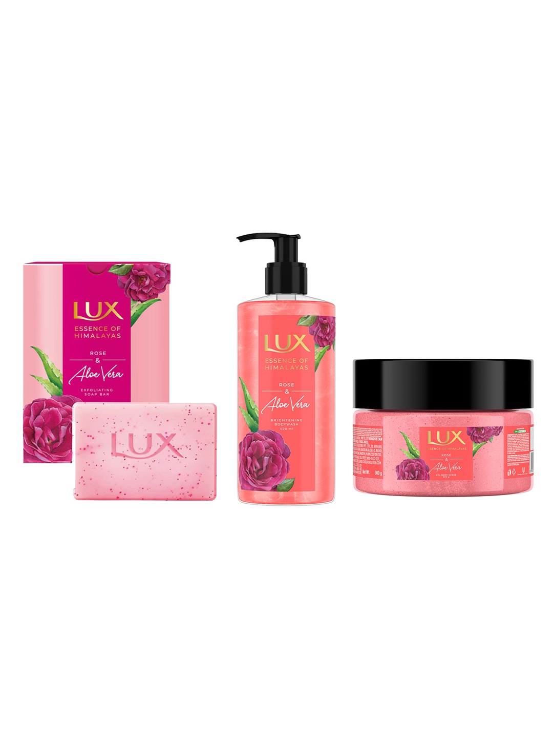 

LUX Essence Of Himalayas Rose & Aloe Vera Bath & Body Trio, Pink