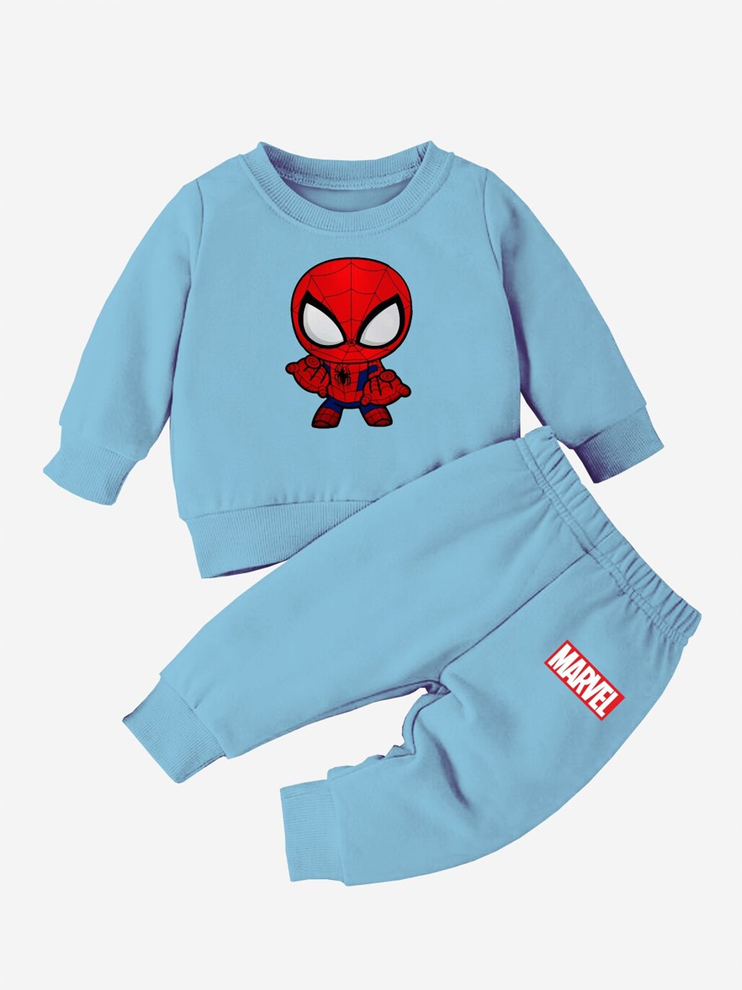 

x2o Kids Spider-Man Printed Pure Cotton T-shirt With Trousers, Blue