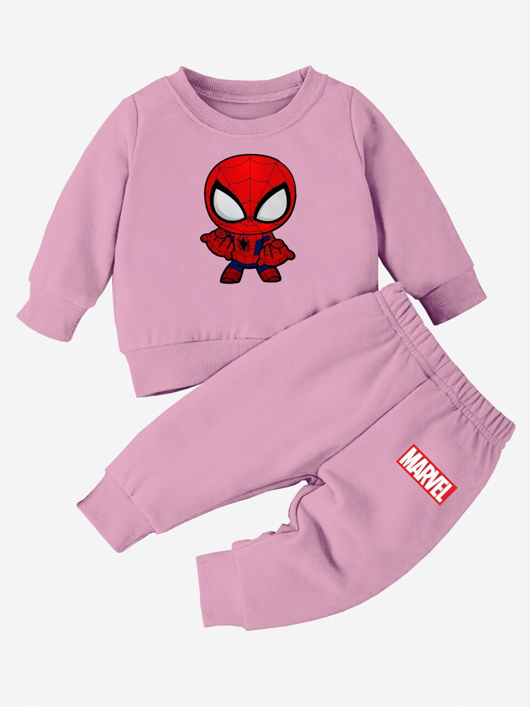 

x2o Kids Spiderman Printed Sweatshirt with Joggers, Pink