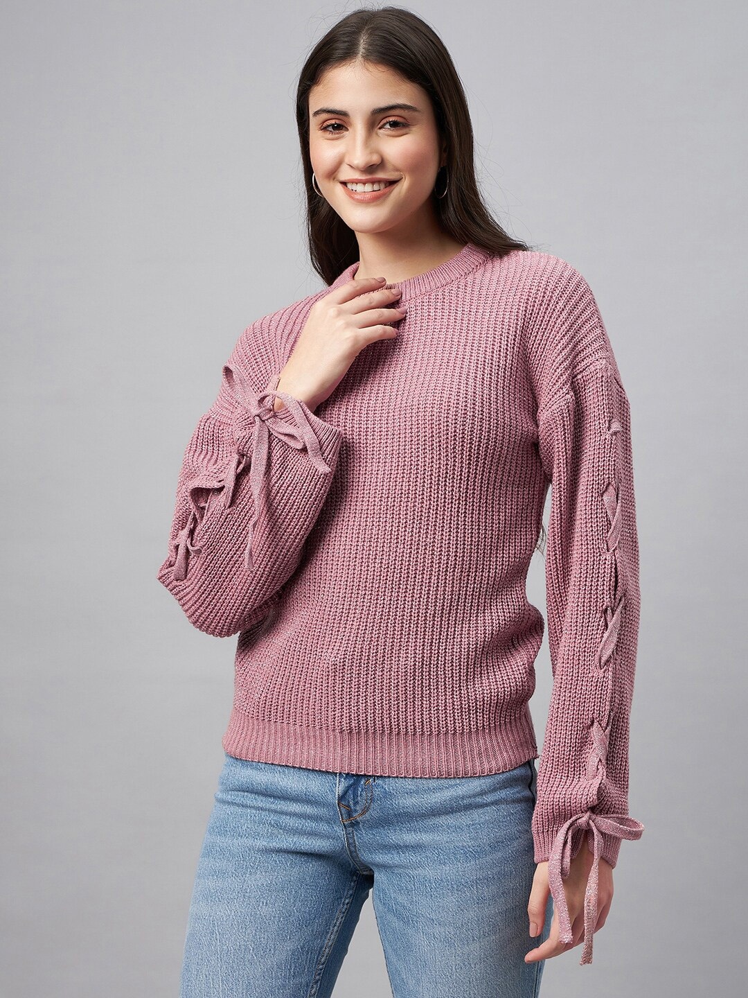 

Club York Self Design Acrylic Pullover, Pink