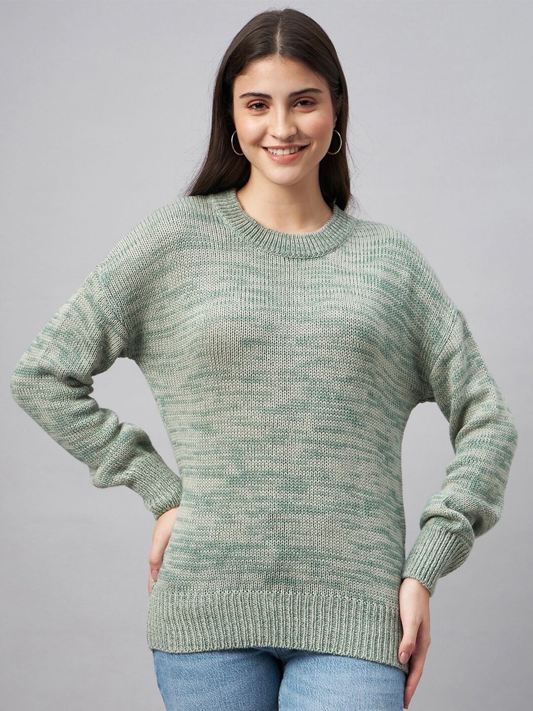 

Club York Round Neck Acrylic Pullover, Green