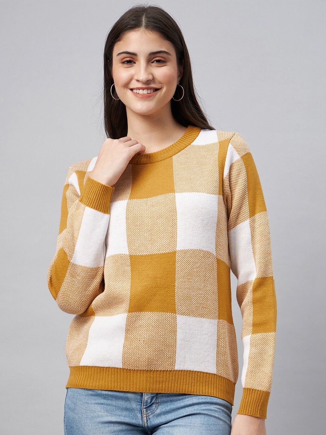 

Club York Colourblocked Acrylic Pullover, Mustard