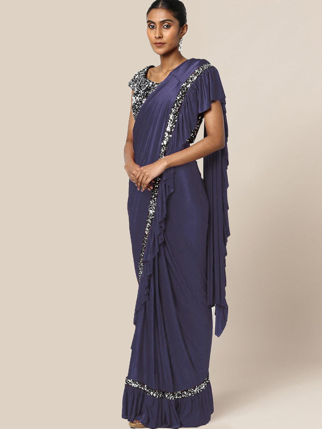 

Chhabra 555 Blue Ready to Wear Sarees