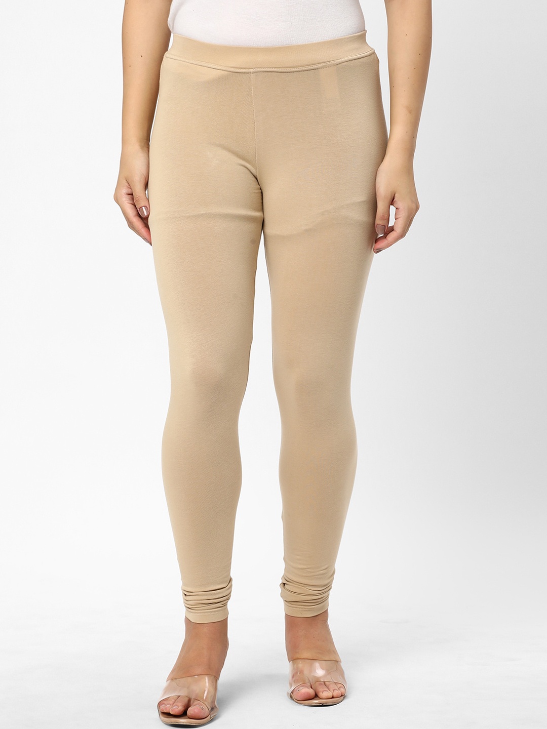 

R&B Cotton Churidar Length Leggings, Beige