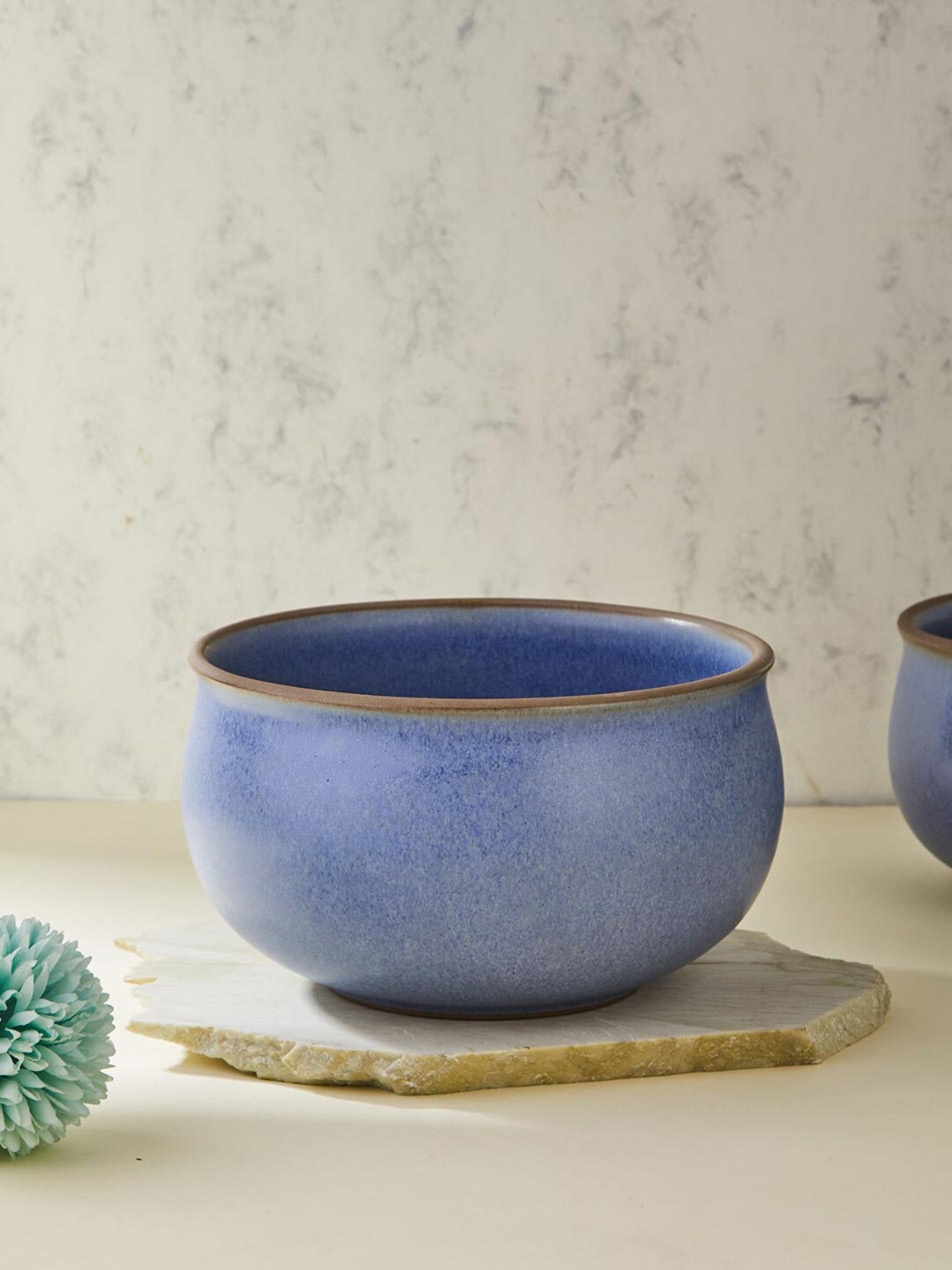 

Fabindia Blue Anaarbagh Ceramic Glazed Large Serving Bowl