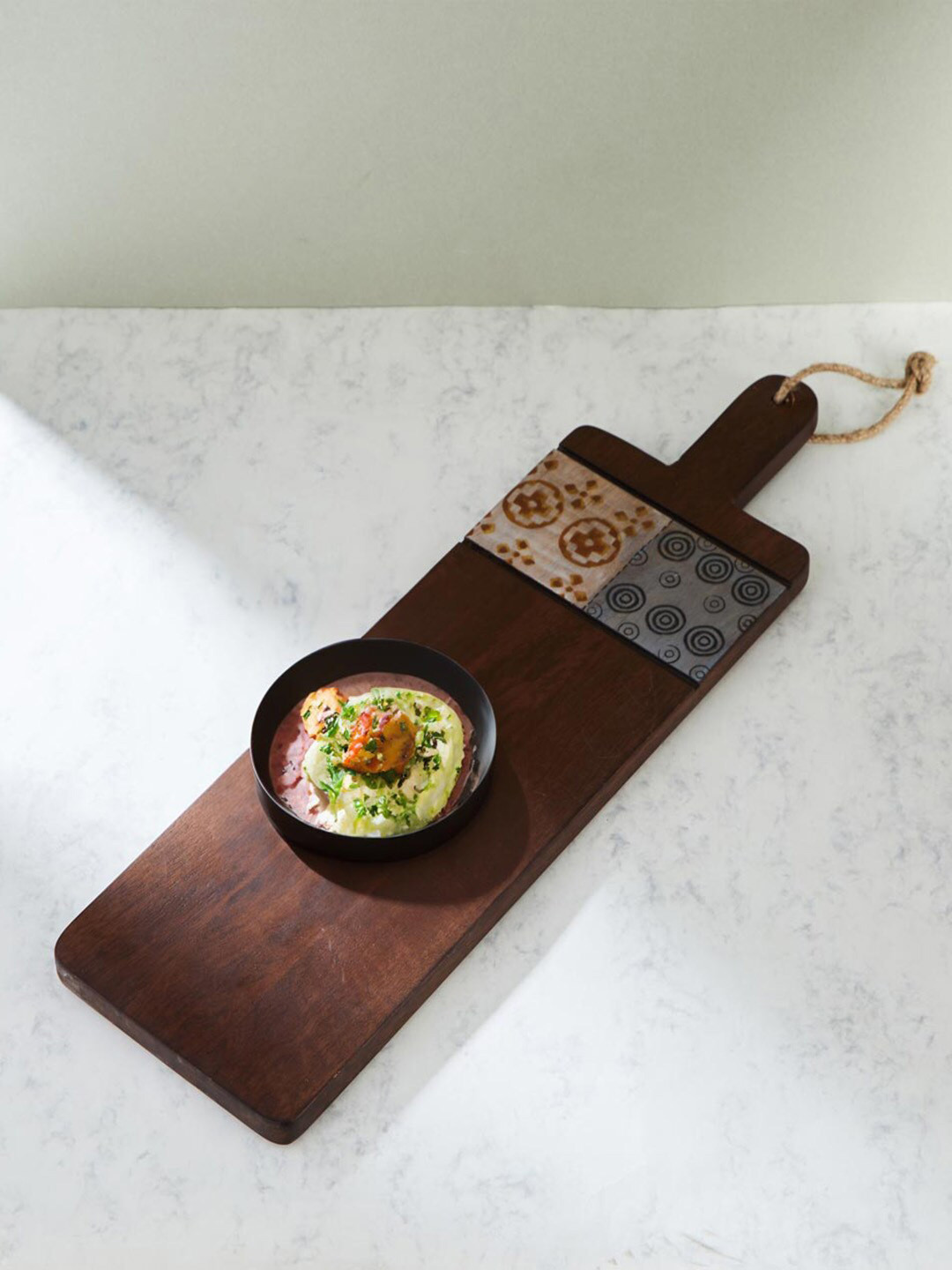 

Fabindia Earth Files Brown Wooden Enamelled Platter