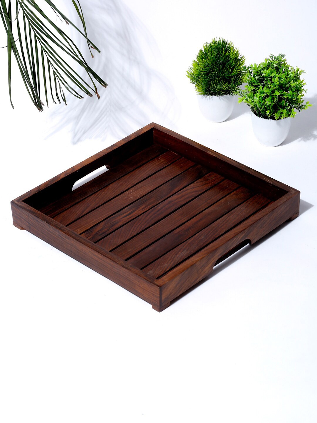 

Fabindia Brown Sheesham Wooden Tray