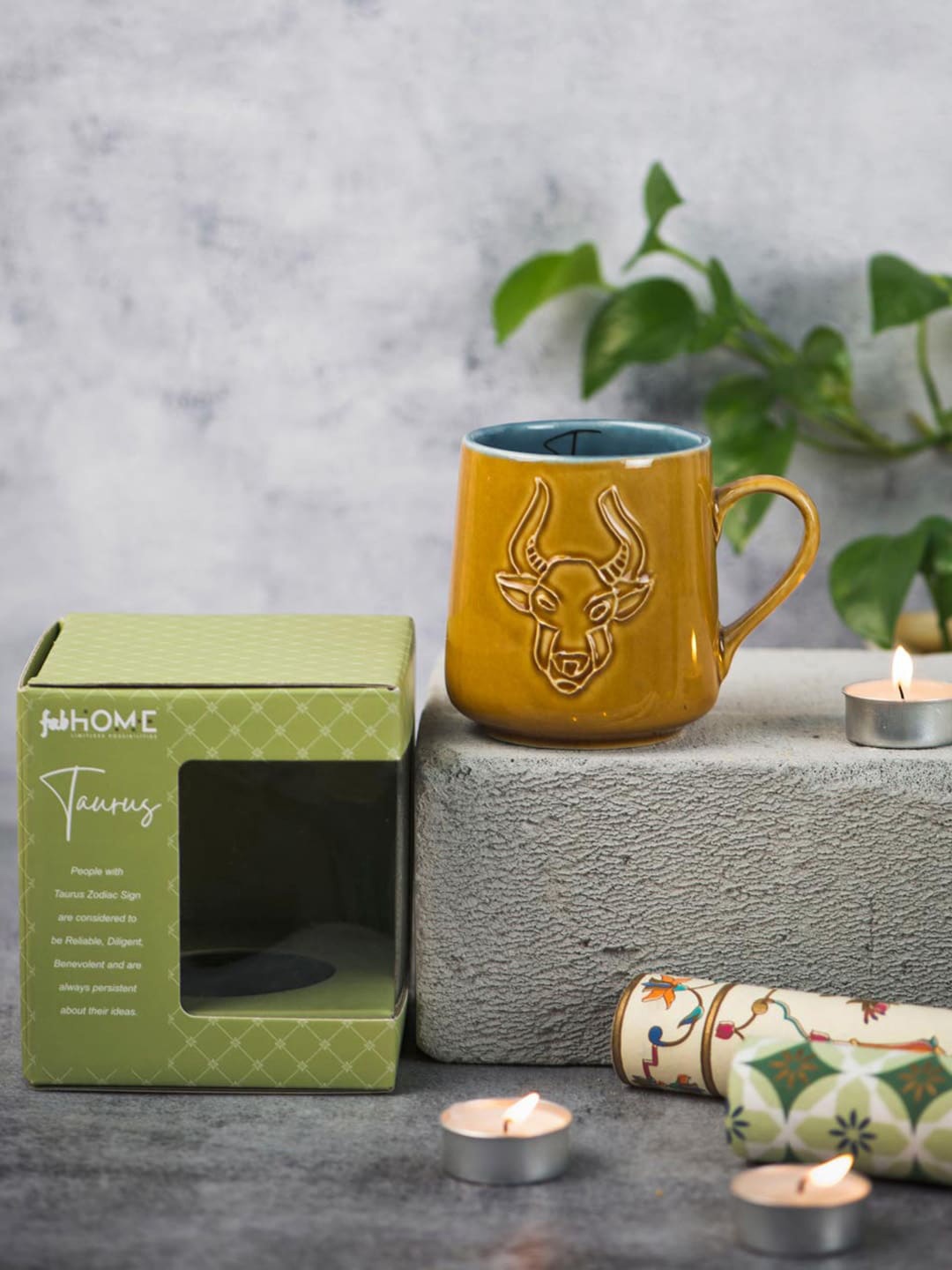 

Fabindia Mustard Taurus Textured Ceramic Glossy Mugs