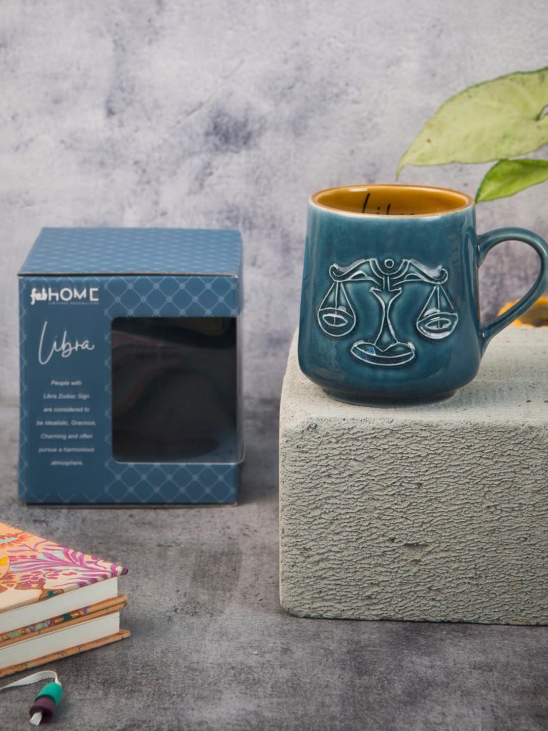 

Fabindia Rashi Teal Green Pisces Zodiac Sign Ceramic Glossy Mug