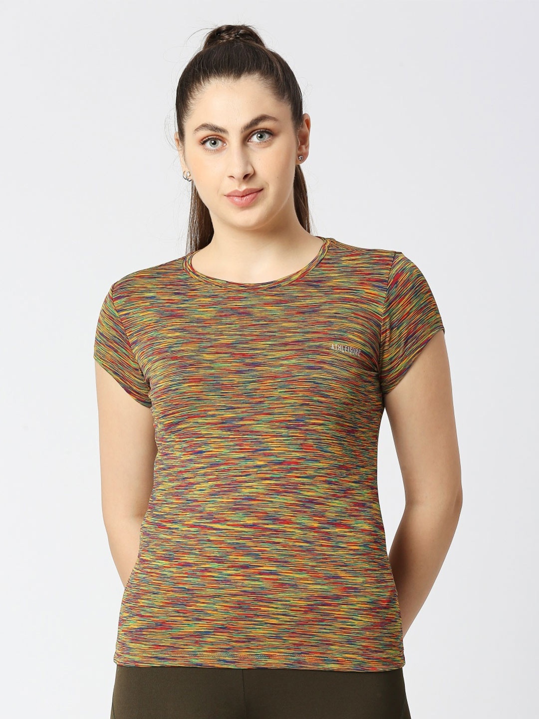 

Lovable Sport Abstract Printed Round Neck Regular Top, Yellow